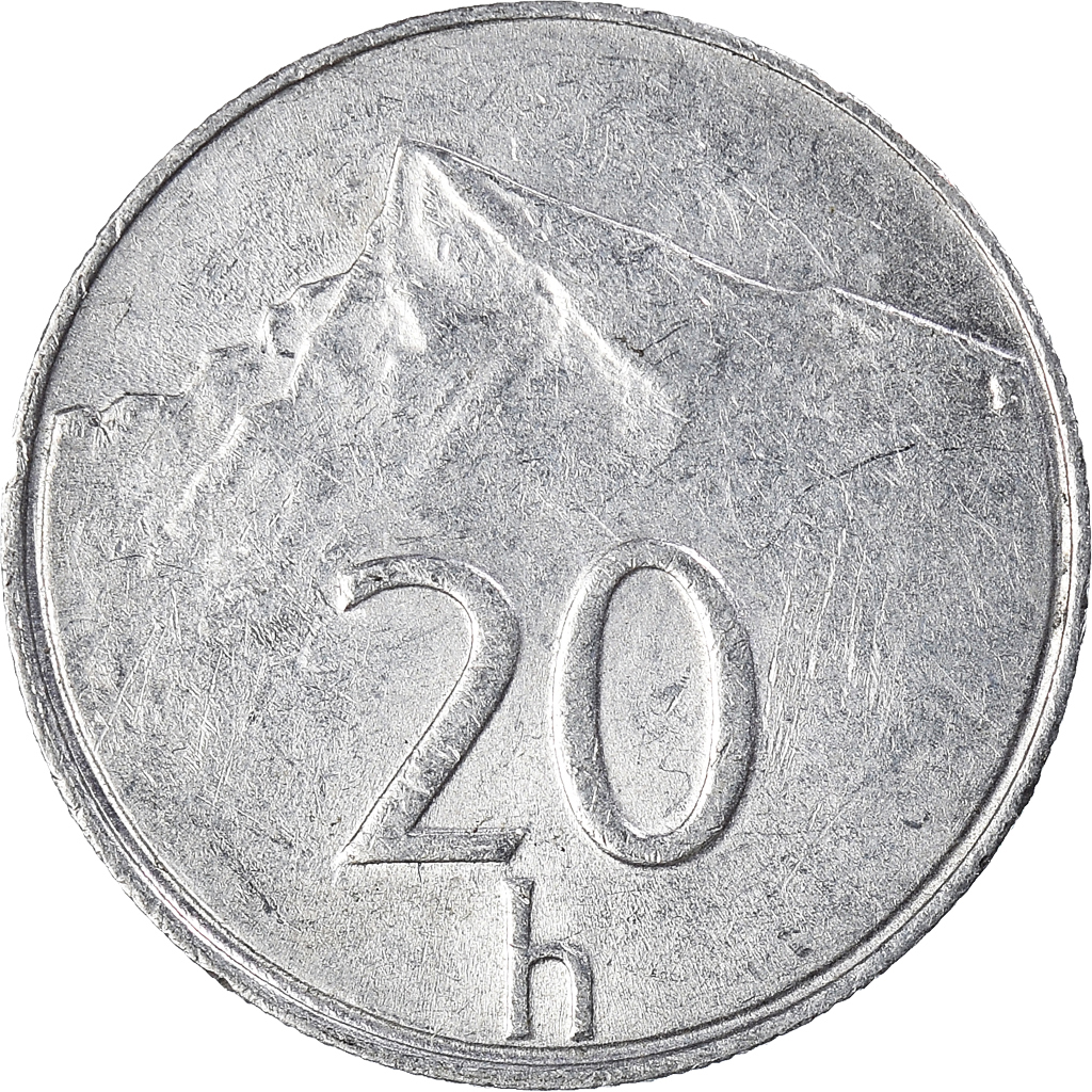 Moneda, Eslovaquia, 20 Halierov, 1993