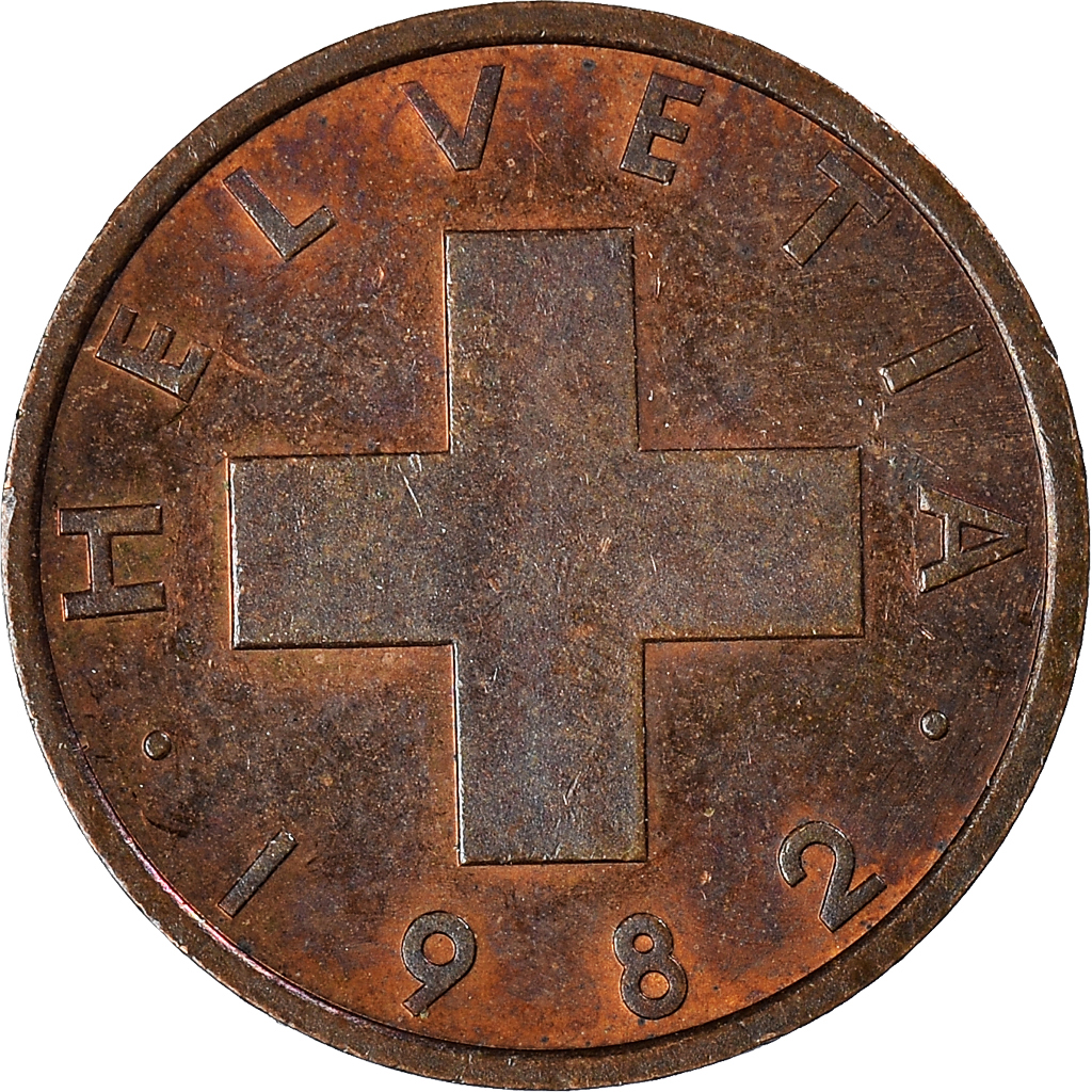 Moneda, Suiza, Rappen, 1982