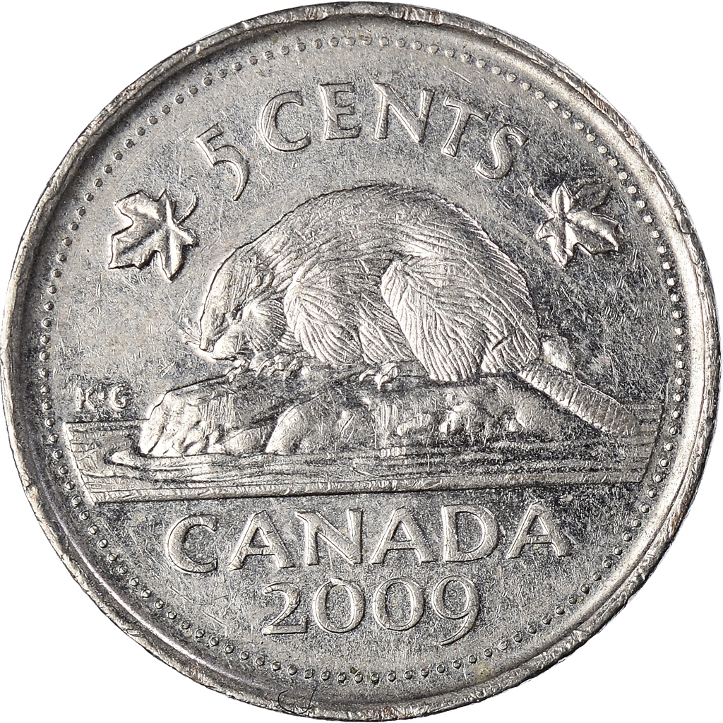 Coin, Canada, 5 Cents, 2009