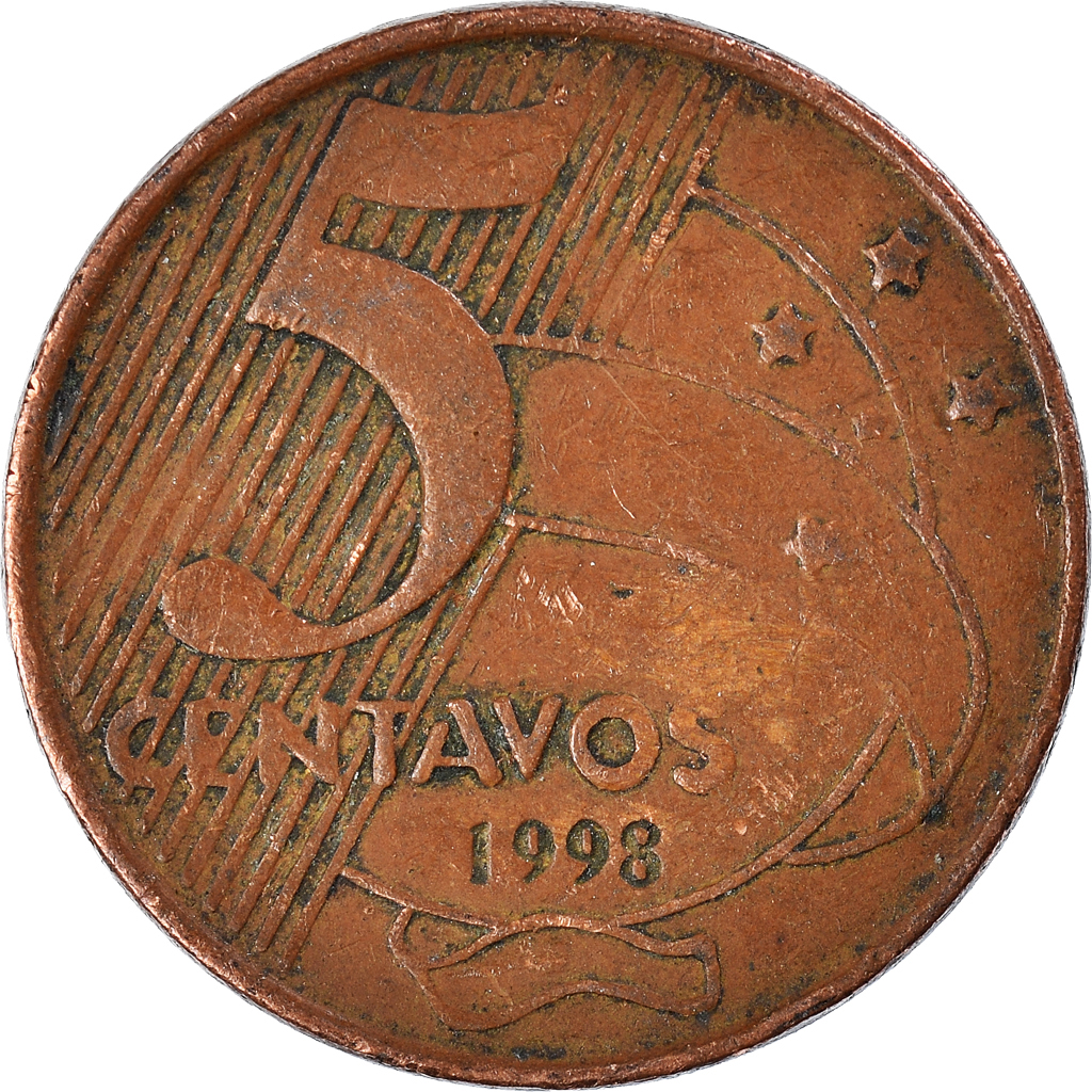 Moneda, Brasil, 5 Centavos, 1998