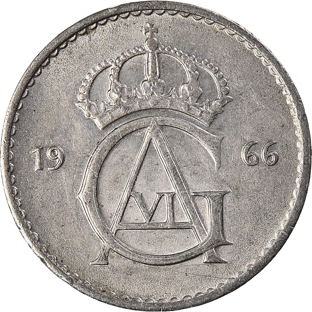 Moneda, Suecia, 10 Öre, 1966