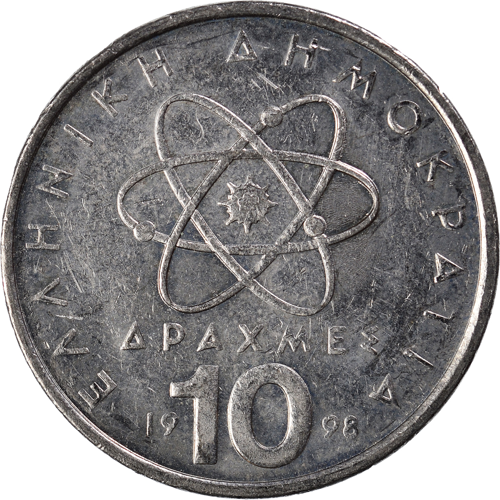 Moneda, Grecia, 10 Drachmes, 1998