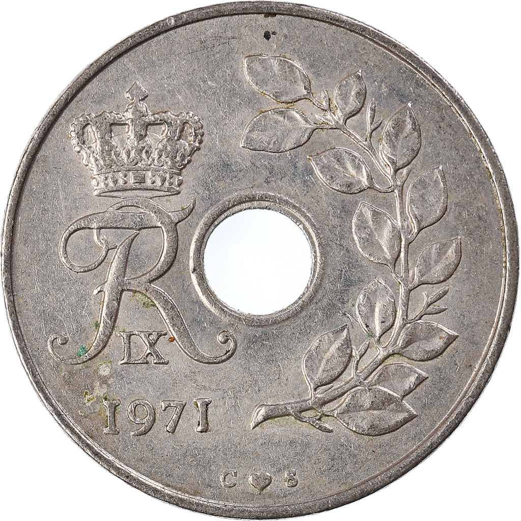 Moneda, Dinamarca, 25 Öre, 1971