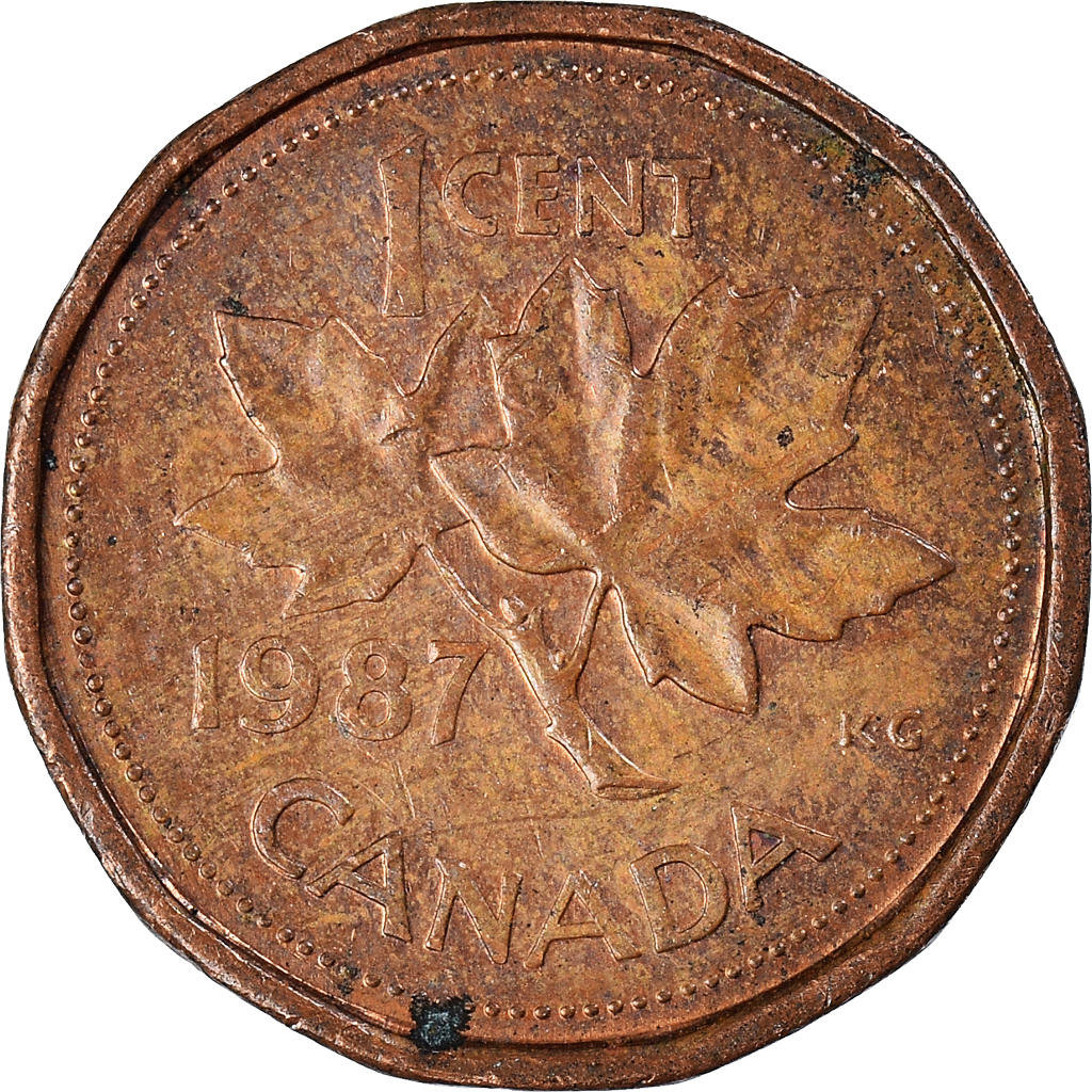 Moneda, Canadá, Cent, 1987