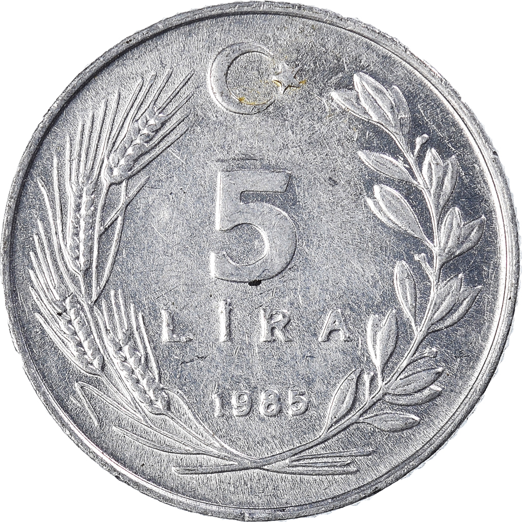 Coin, Turkey, 5 Lira, 1985