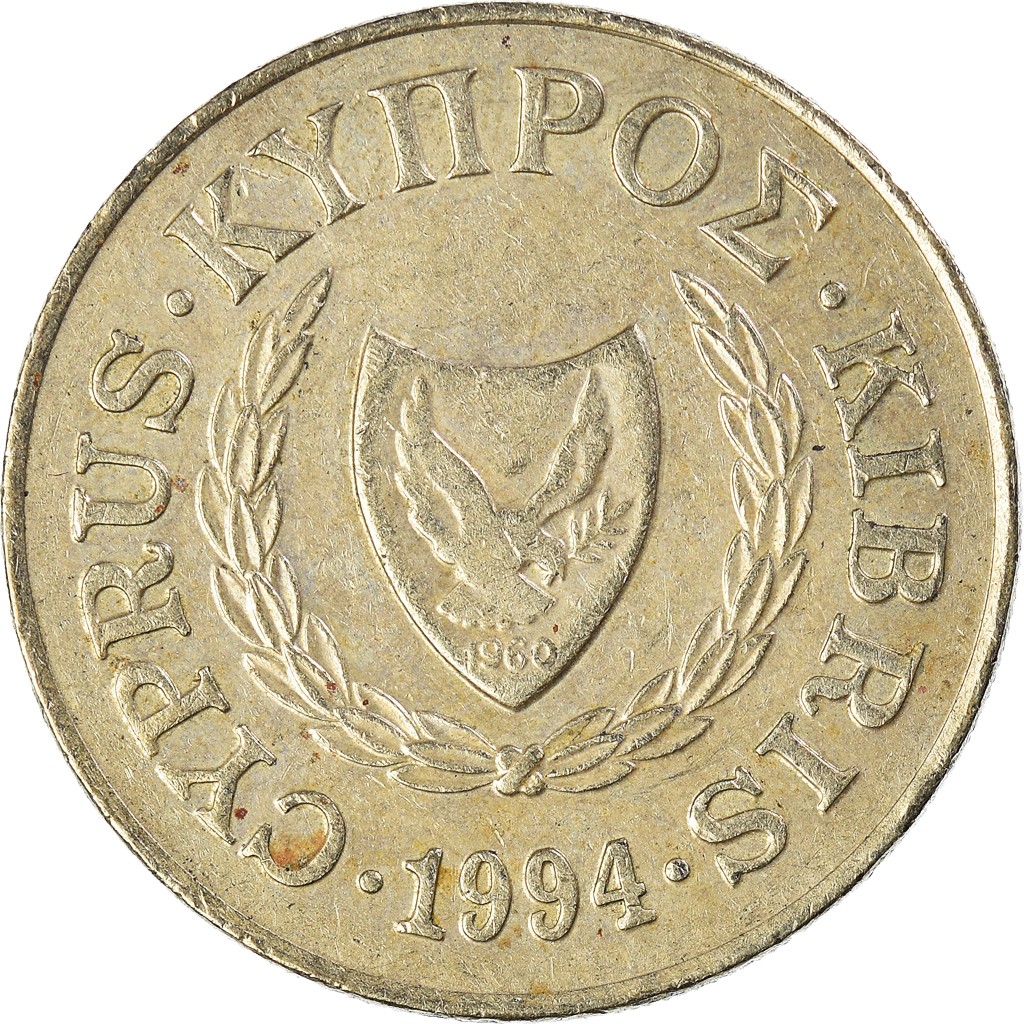 Moneda, Chipre, 20 Cents, 1994