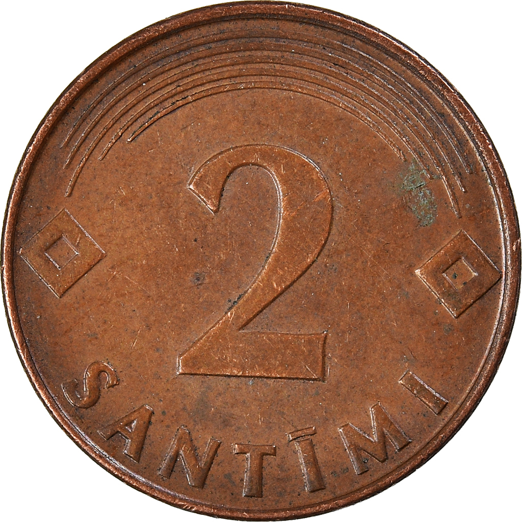 Moneda, Letonia, 2 Santimi, 2000