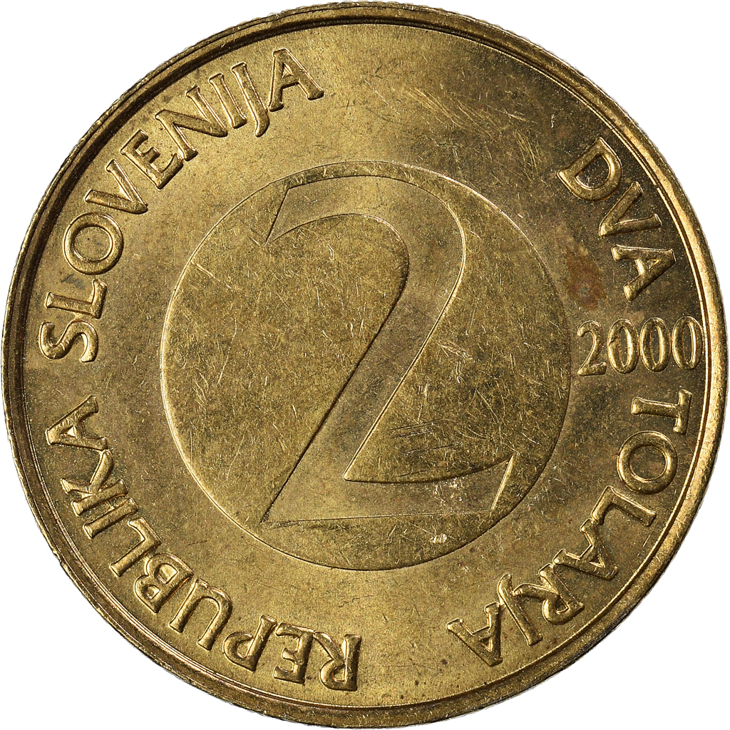 Moneda, Eslovenia, 2 Tolarja, 2000