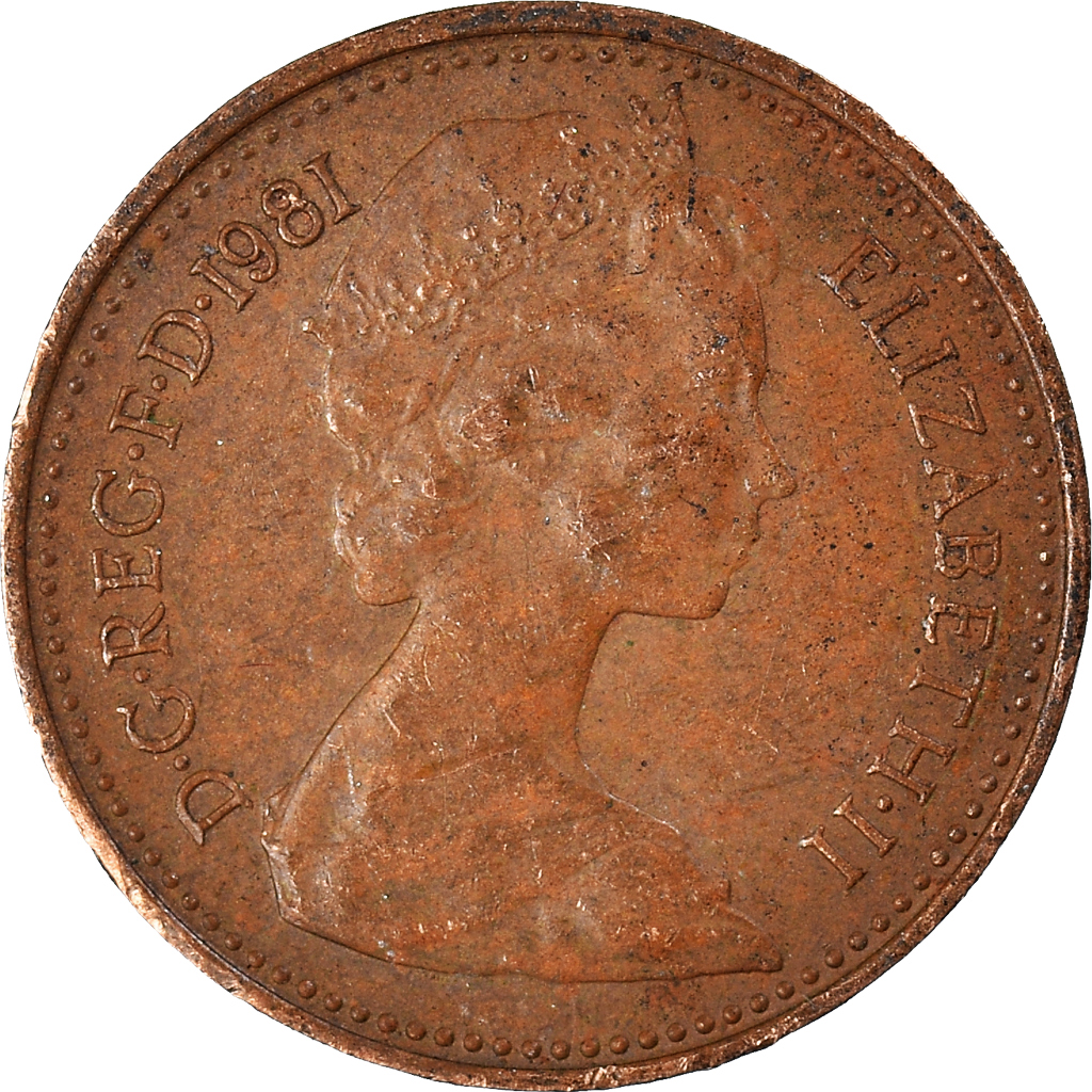 Moneda, Gran Bretaña, 1/2 New Penny, 1981