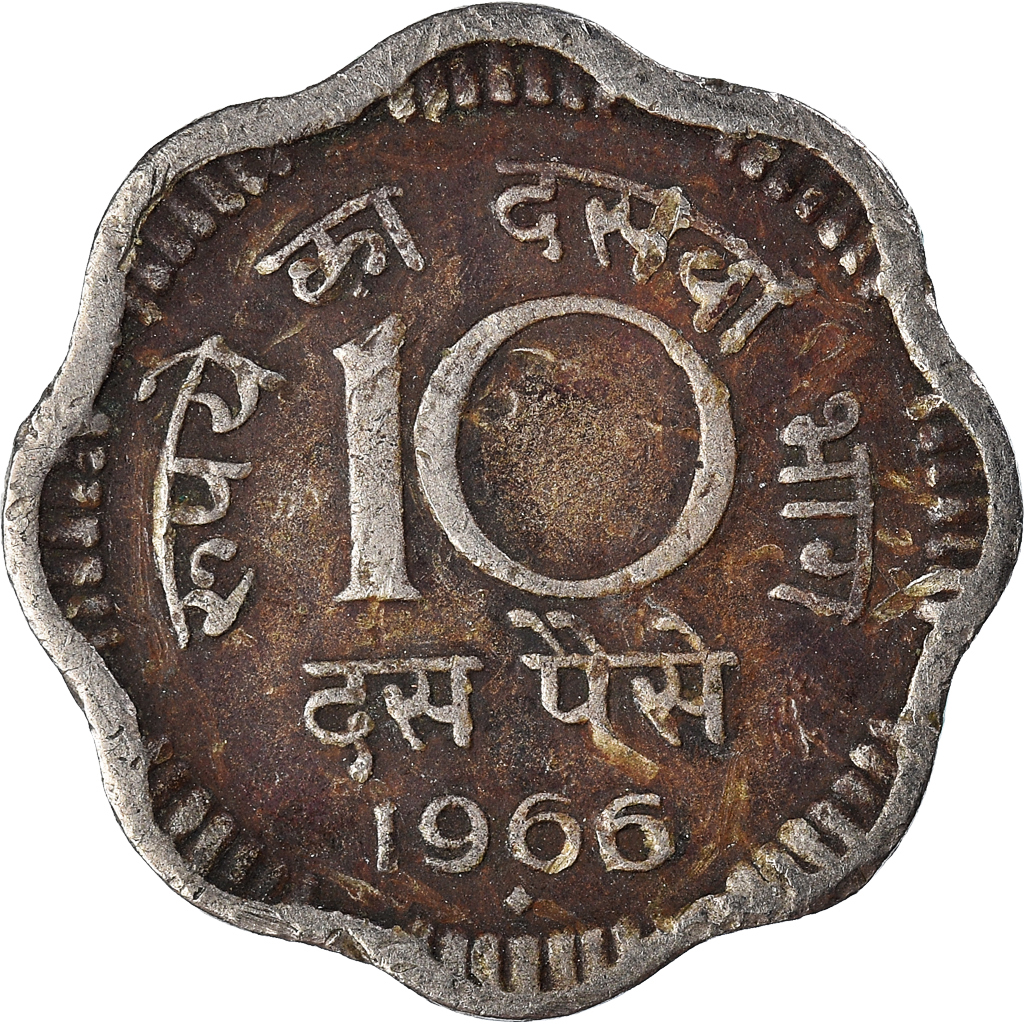 Coin, INDIA-REPUBLIC, 10 Paise, 1966