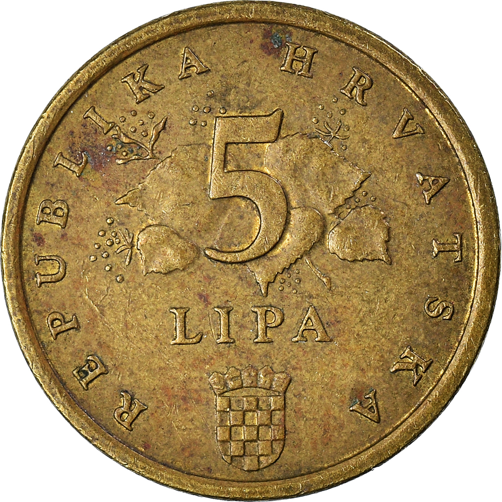 Moneda, Croacia, 5 Lipa, 1999