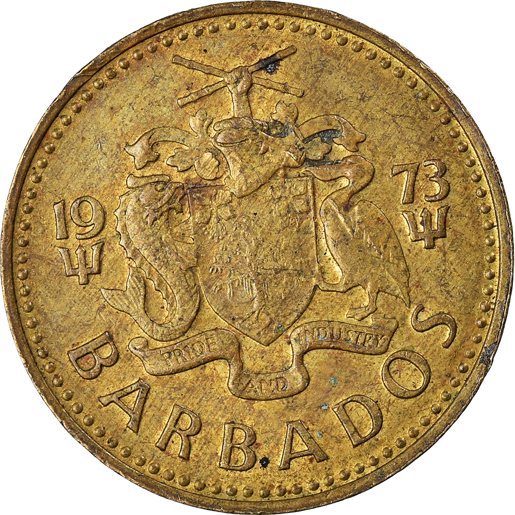 Coin, Barbados, 5 Cents, 1973