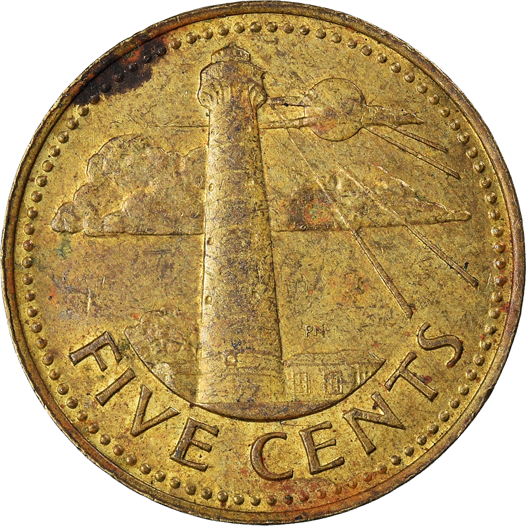 Coin, Barbados, 5 Cents, 1973