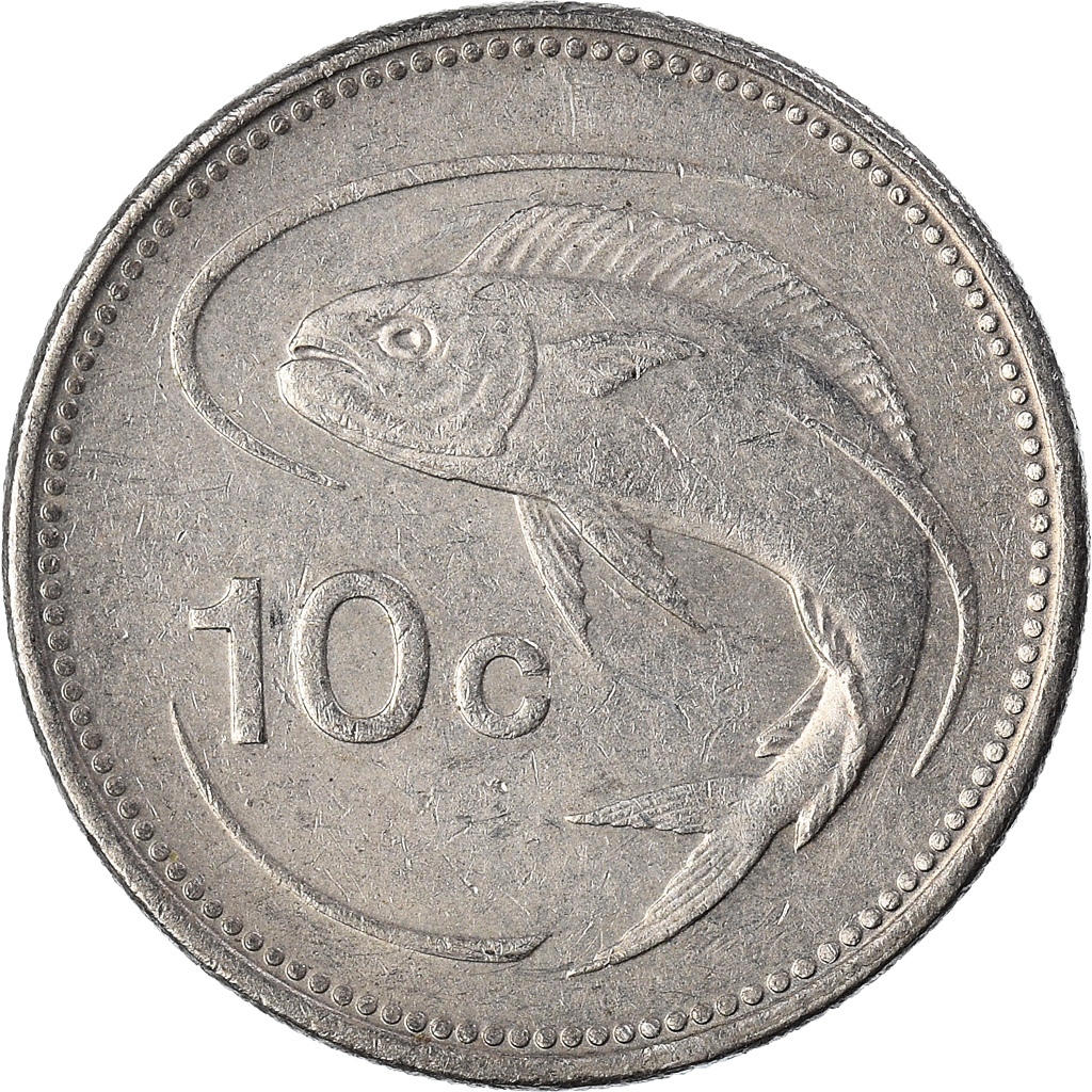 Moneda, Malta, 10 Cents, 1998