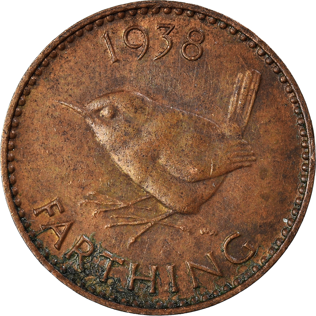 Moneda, Gran Bretaña, Farthing, 1938
