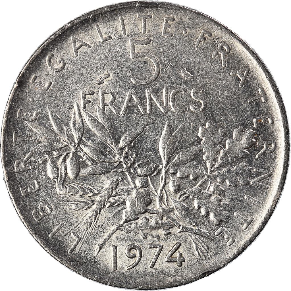 Coin, France, 5 Francs, 1974