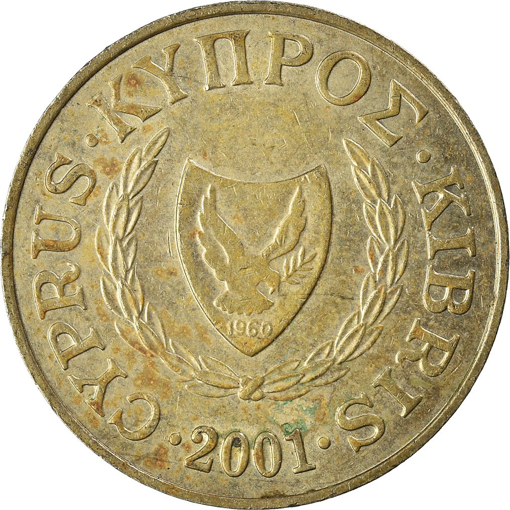Moneda, Chipre, 5 Cents, 2001
