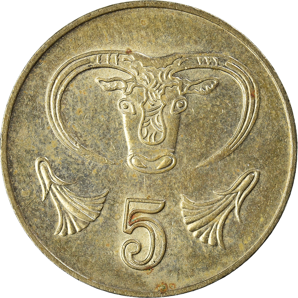 Moneda, Chipre, 5 Cents, 2001