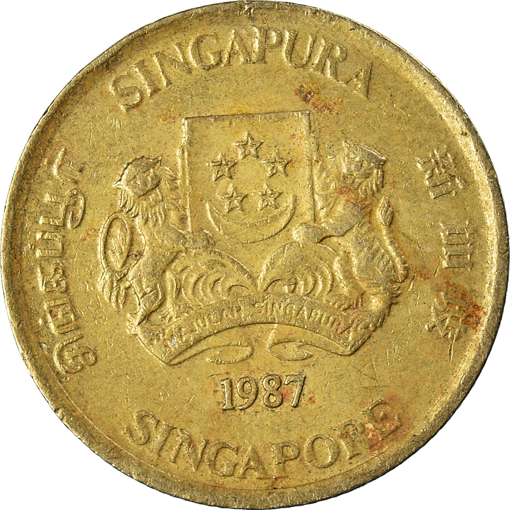 Moneda, Singapur, 5 Cents, 1987