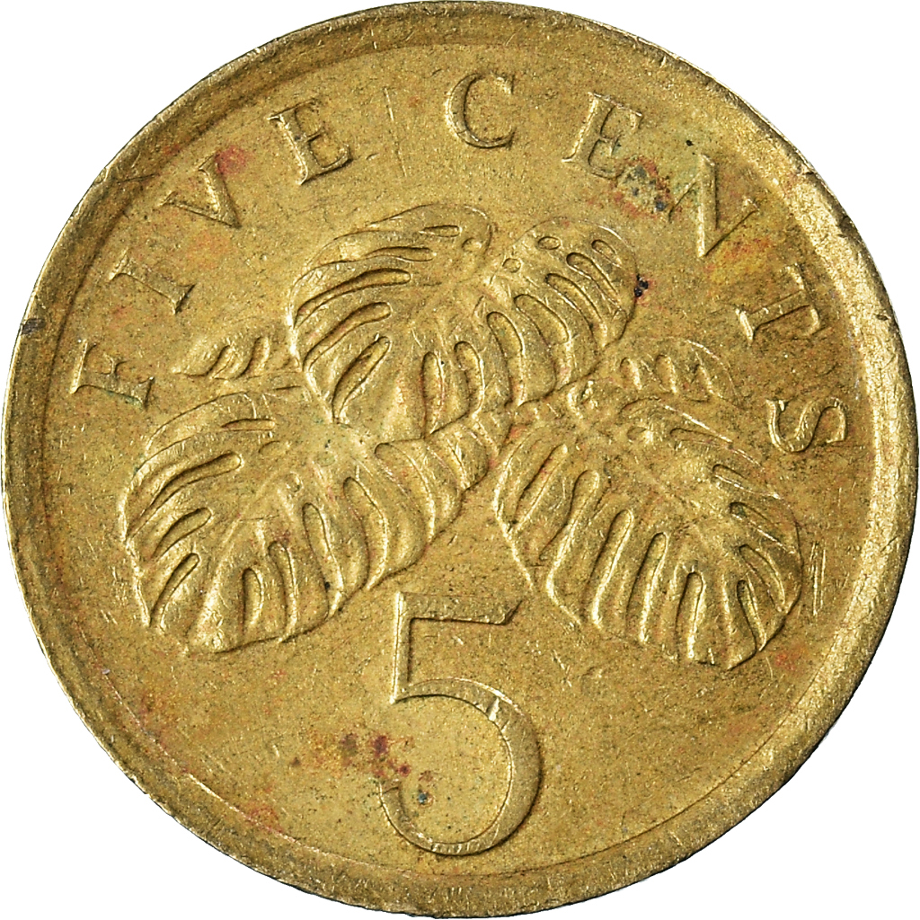 Moneda, Singapur, 5 Cents, 1987