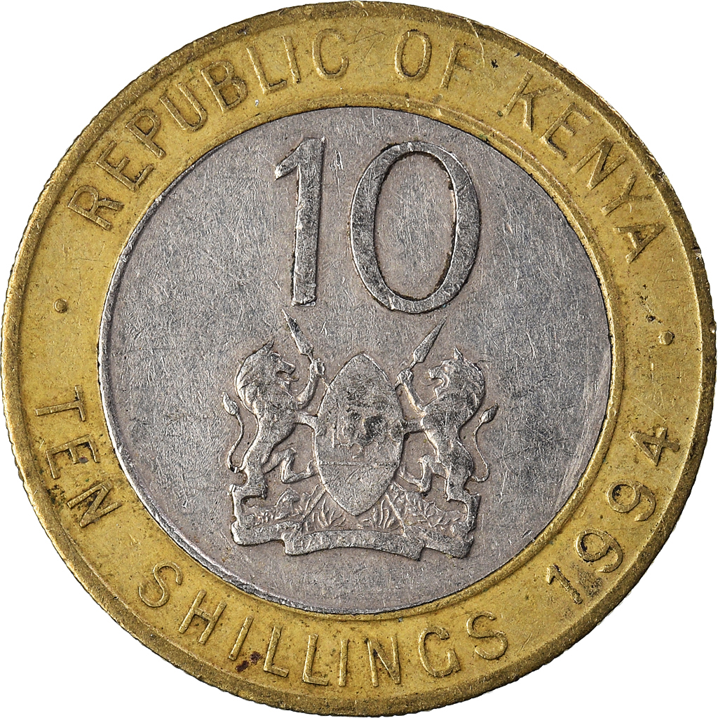 Moneda, Kenia, 10 Shillings, 1994