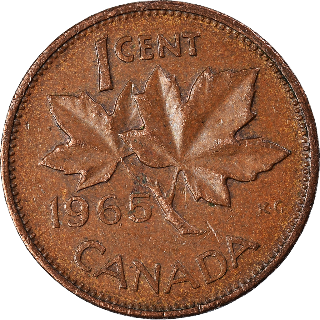 Moneda, Canadá, Cent, 1965