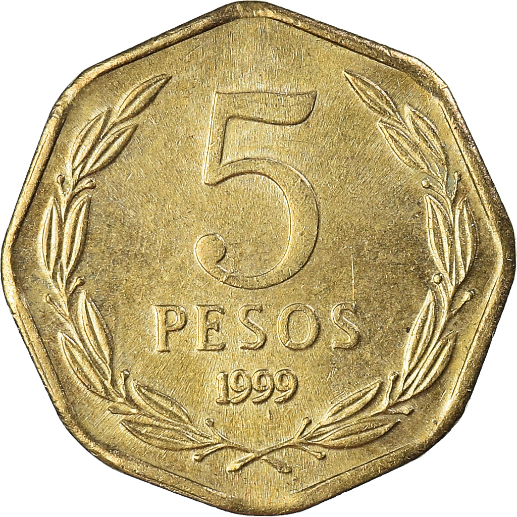 Moneda, Chile, 5 Pesos, 1999