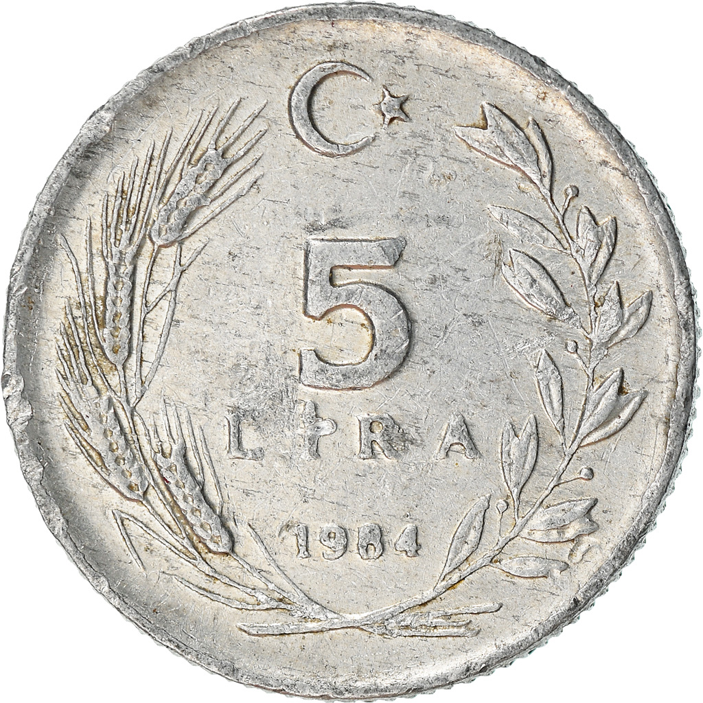 Coin, Turkey, 5 Lira, 1984, , Aluminum, KM:963