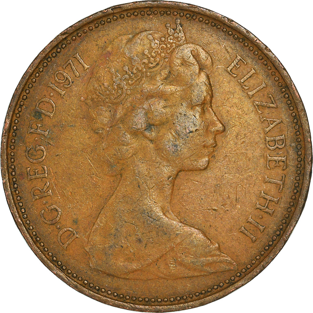 Moneda, Gran Bretaña, 2 New Pence, 1971