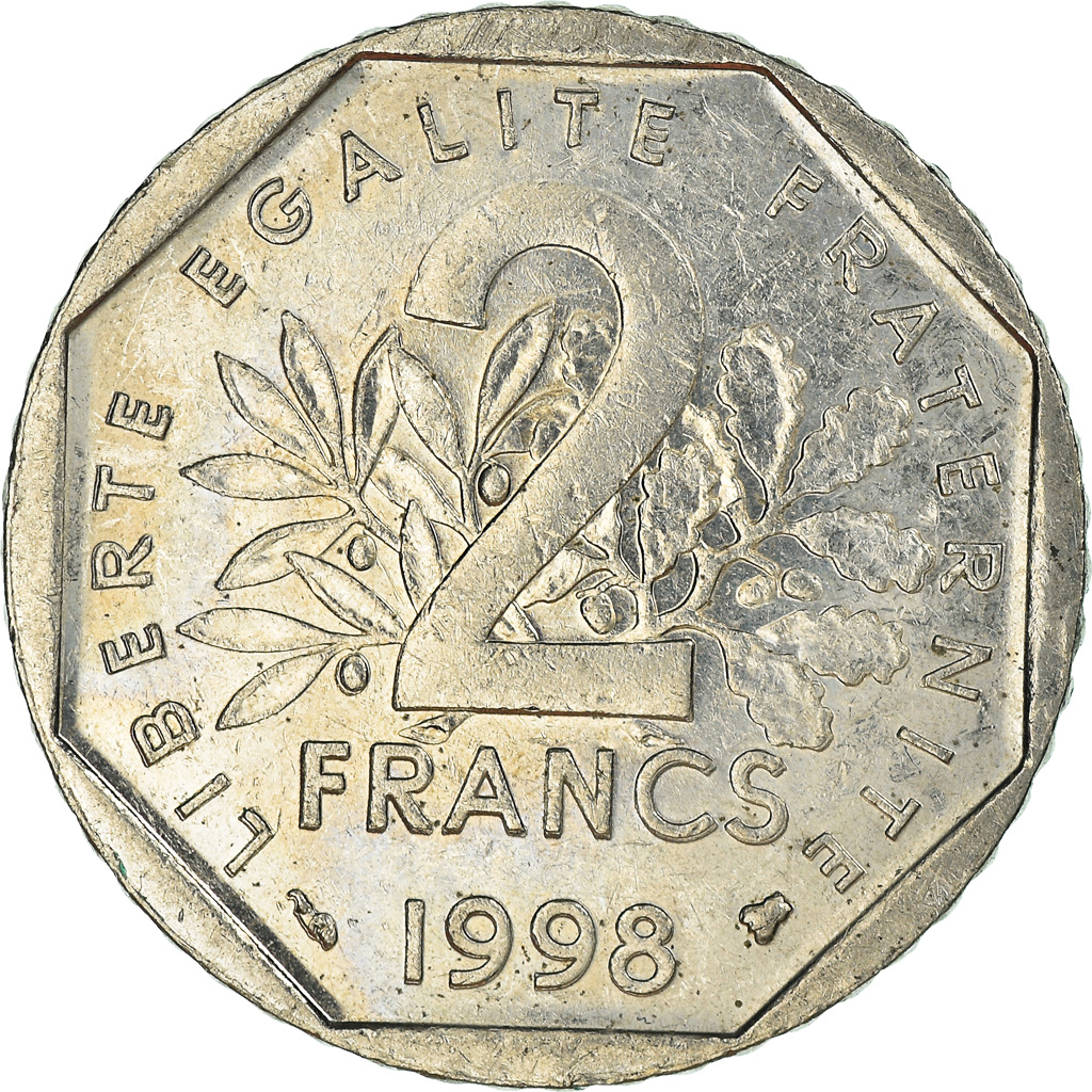 Moneda, Francia, 2 Francs, 1998