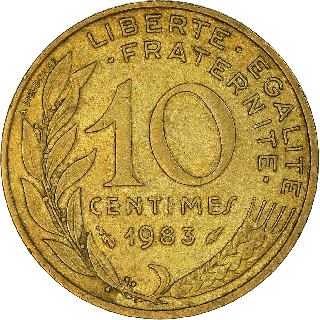Moneda, Francia, 10 Centimes, 1983