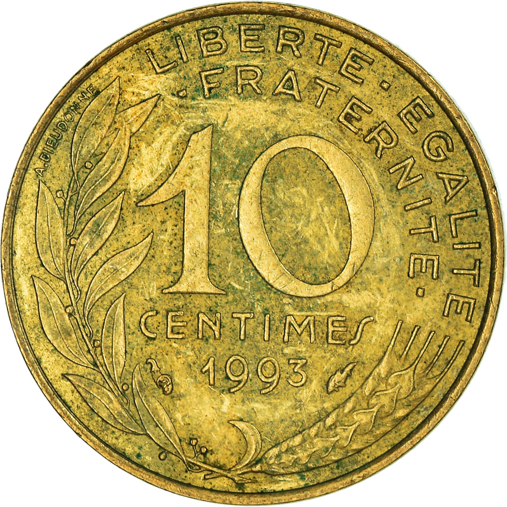 Moneda, Francia, 10 Centimes, 1993