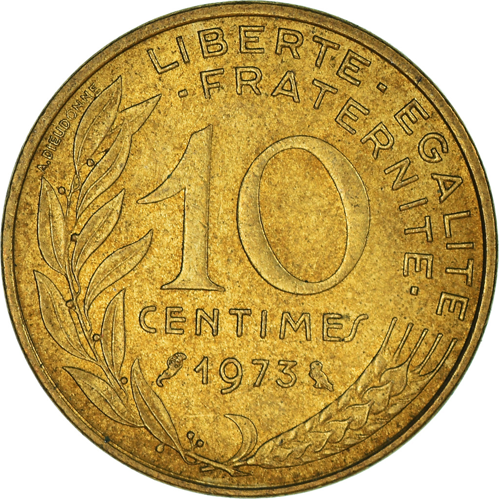 Moneda, Francia, 10 Centimes, 1973