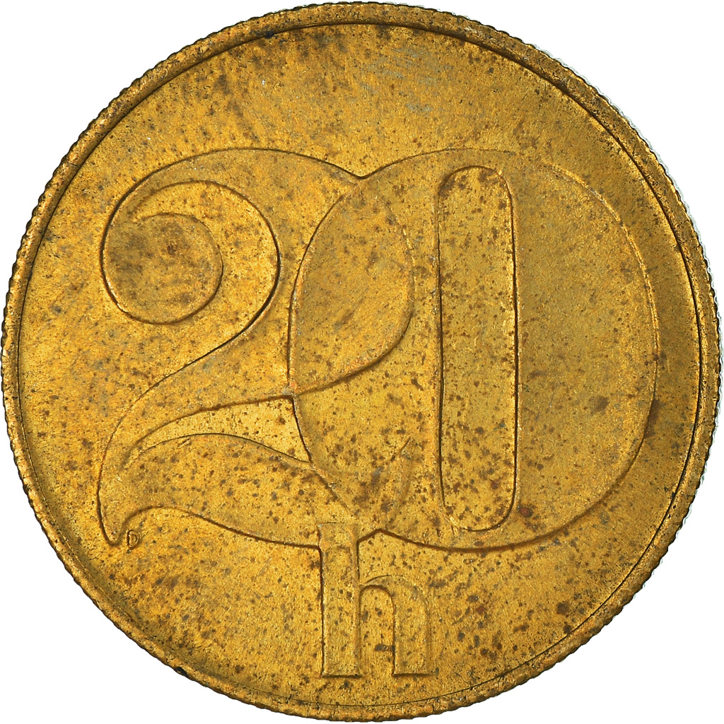 Coin, Czechoslovakia, 20 Haleru, 1991
