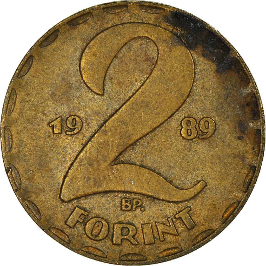 Moneda, Hungría, 2 Forint, 1989