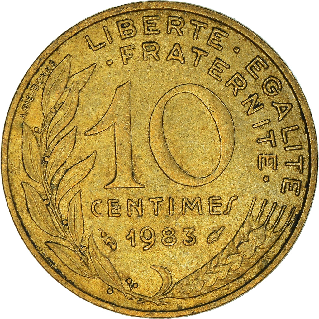 Moneda, Francia, 10 Centimes, 1983