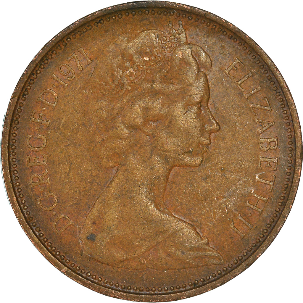 Moneda, Gran Bretaña, 2 New Pence, 1971