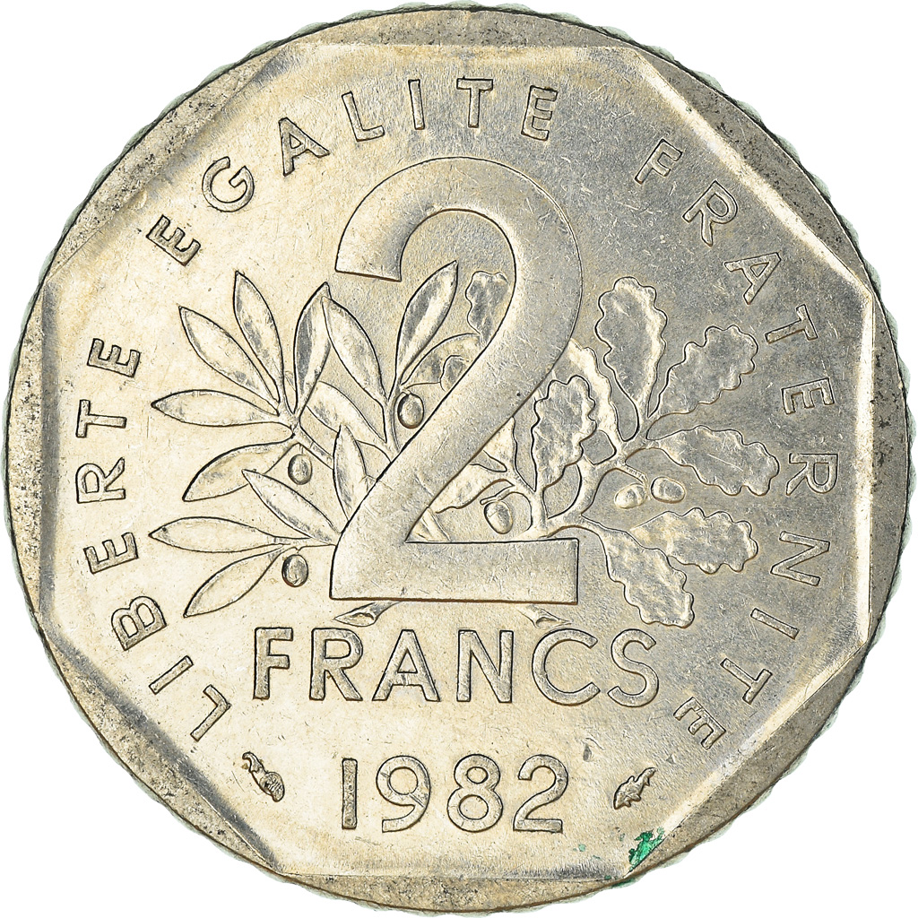 Moneda, Francia, 2 Francs, 1982