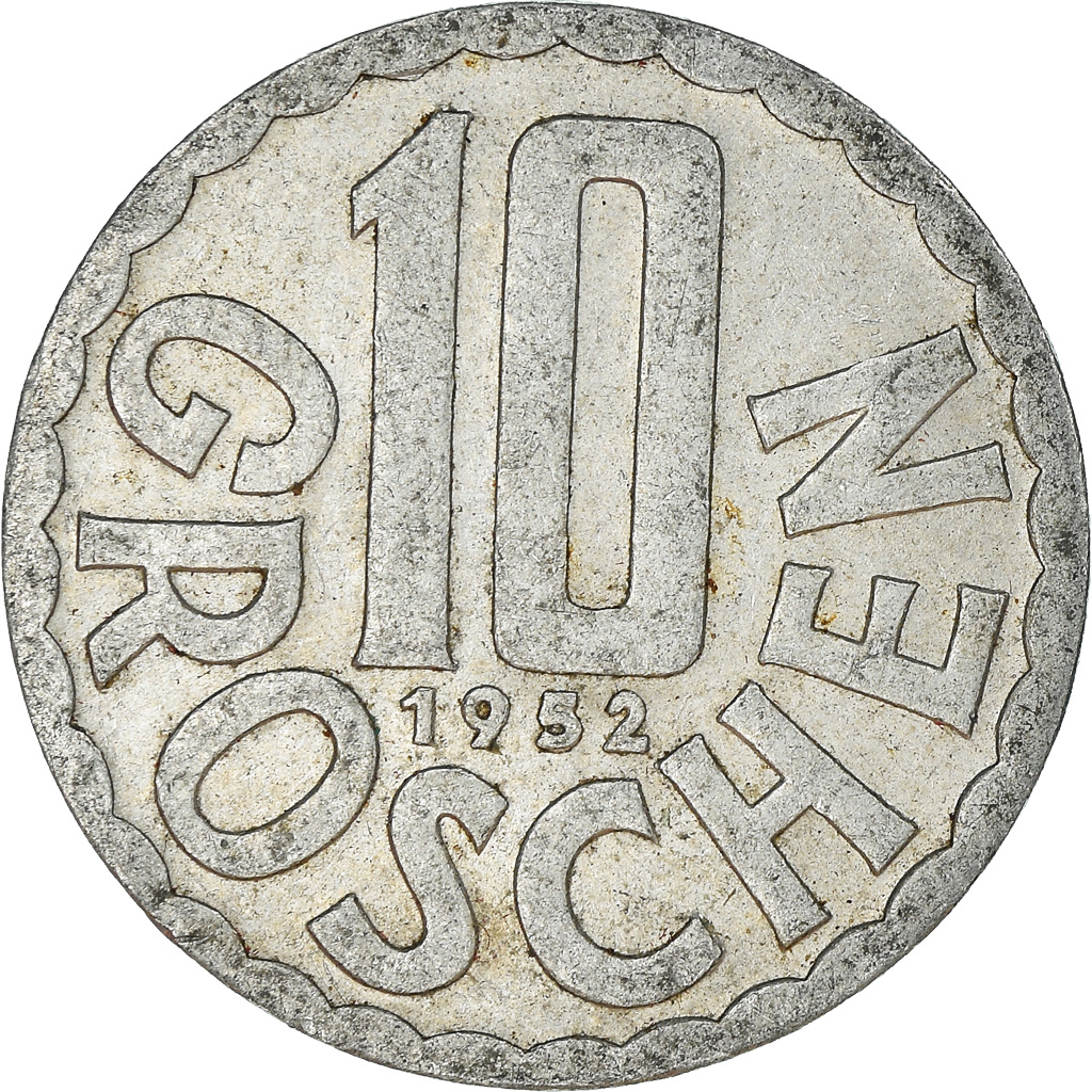 Moneda, Austria, 10 Groschen, 1952