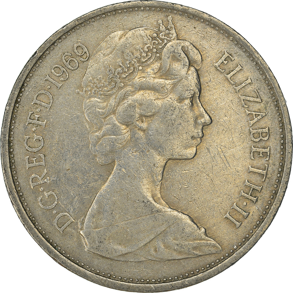 Moneda, Gran Bretaña, 10 New Pence, 1969