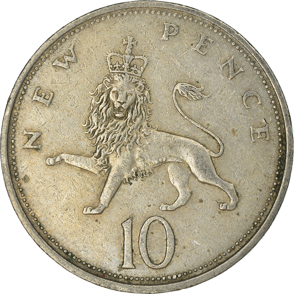 Moneda, Gran Bretaña, 10 New Pence, 1969