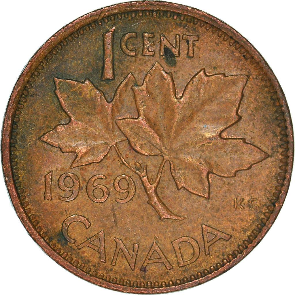 Moneda, Canadá, Cent, 1969