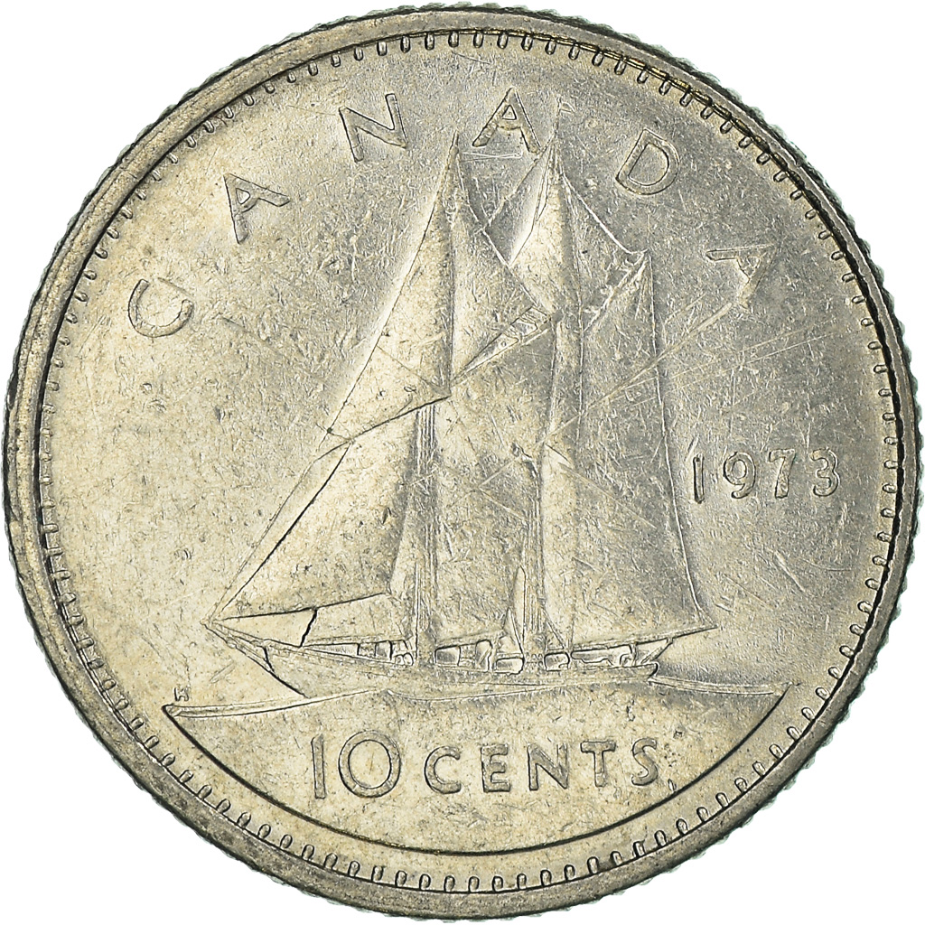 Moneda, Canadá, 10 Cents, 1973