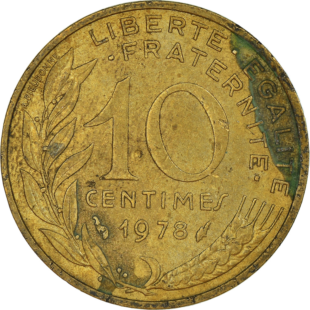 Moneda, Francia, 10 Centimes, 1978