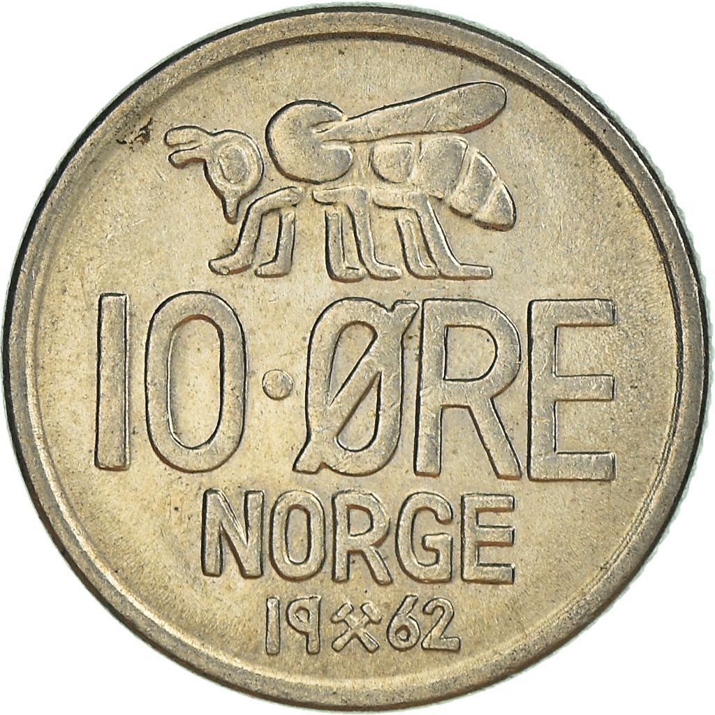 Moneda, Noruega, 10 Öre, 1962