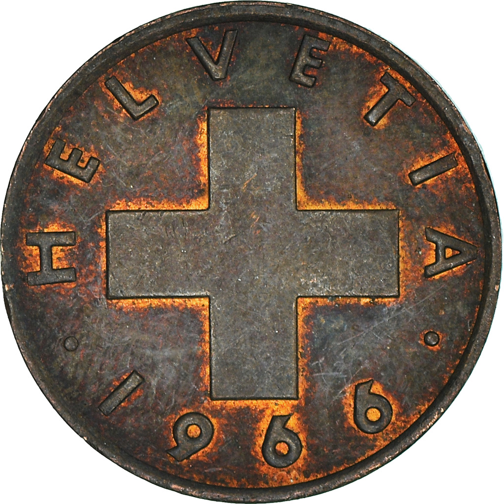 Moneda, Suiza, Rappen, 1966