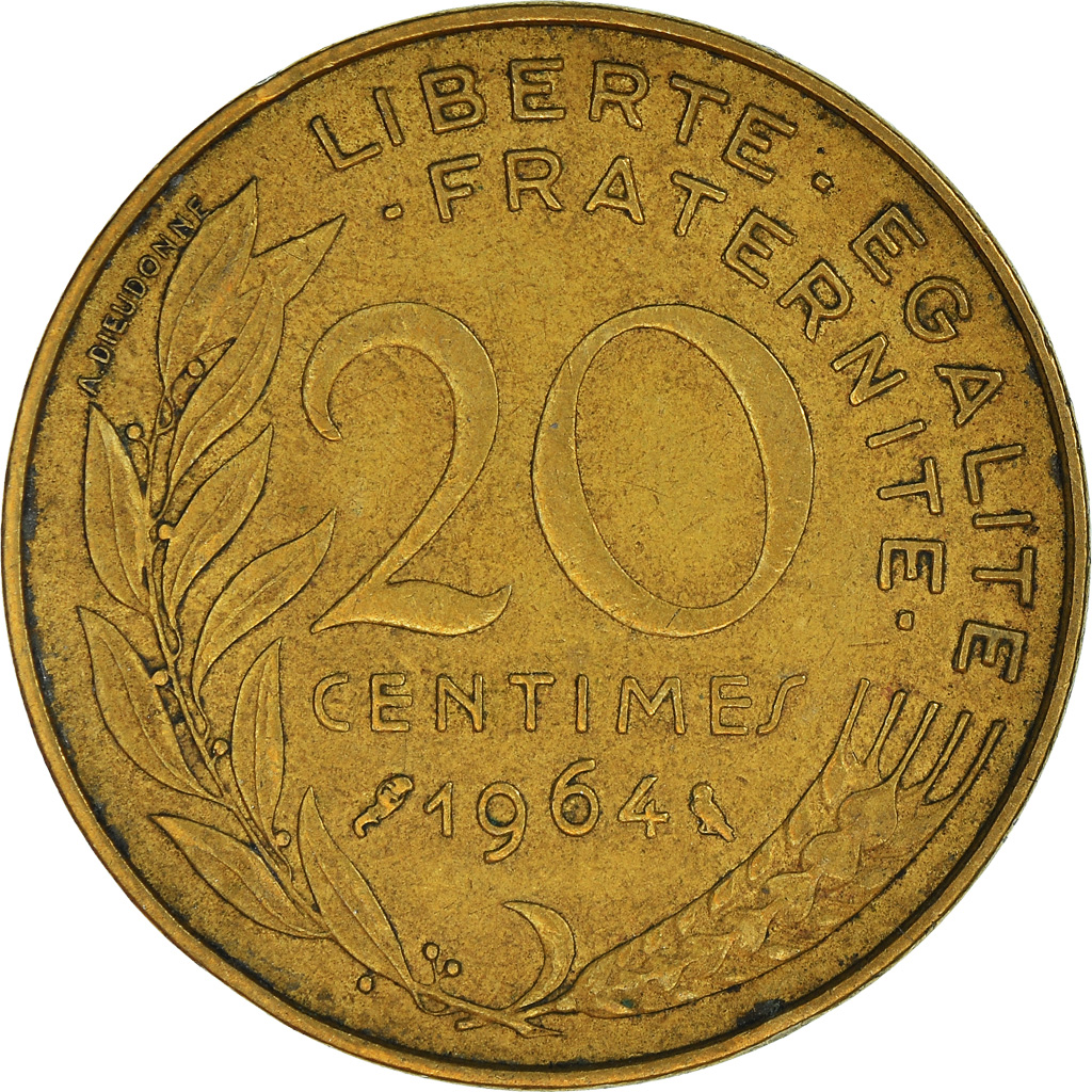 Moneda, Francia, 20 Centimes, 1964