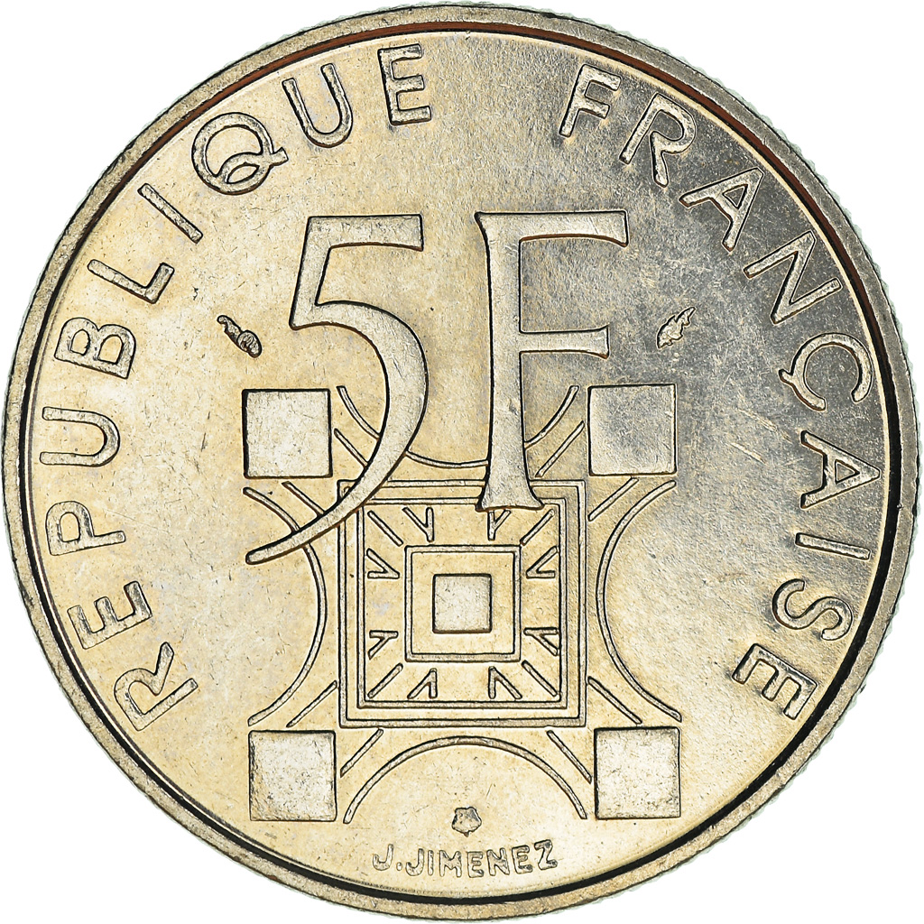 Moneda, Francia, 5 Francs, 1989