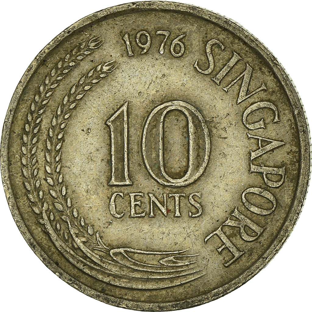 Moneda, Singapur, 10 Cents, 1976