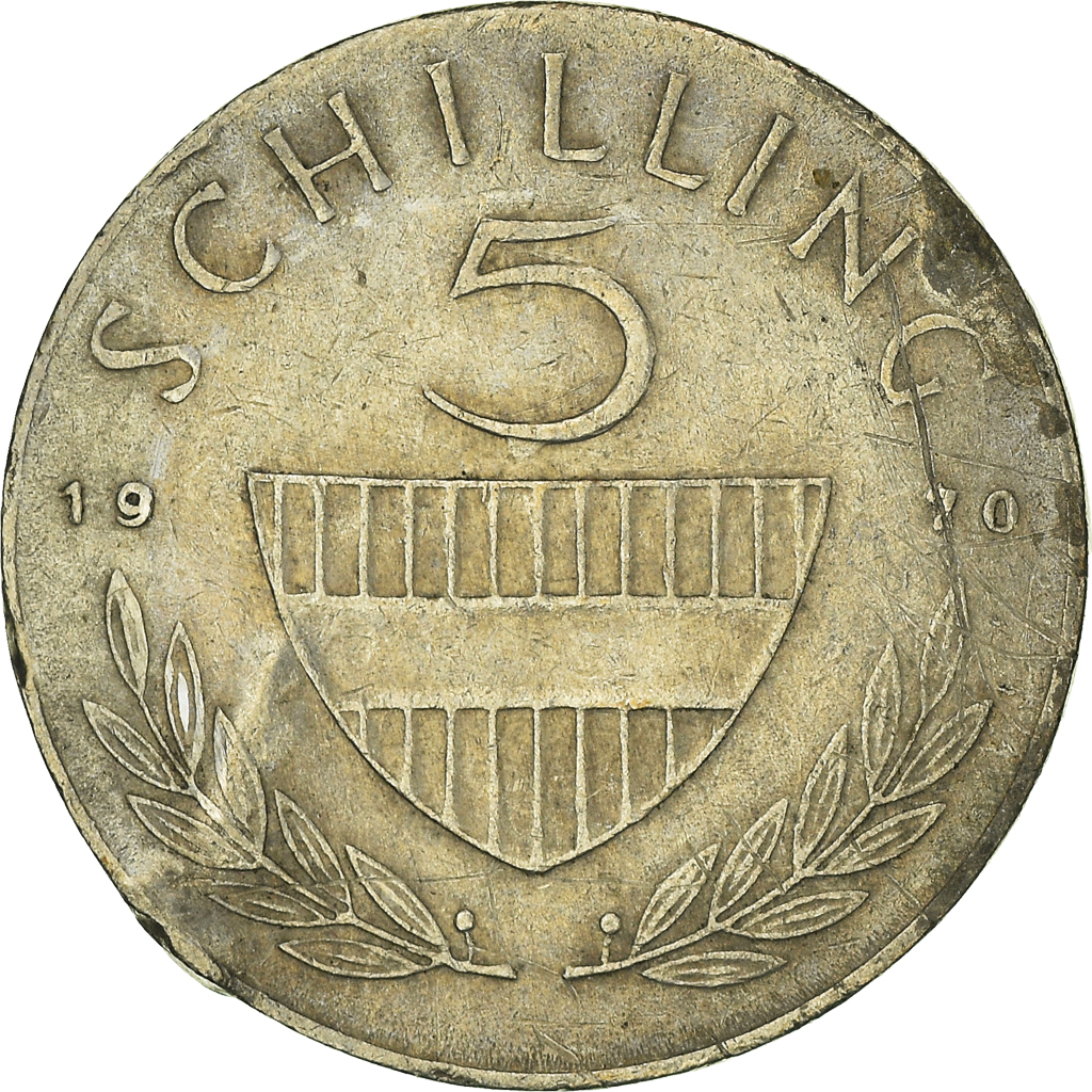 Moneda, Austria, 5 Schilling, 1970
